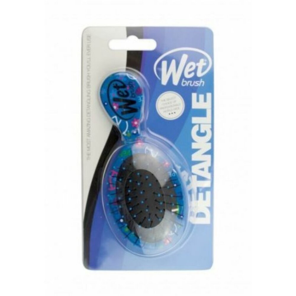 Wet Brush Mini Detangle Travel Size Blue Brush Happy Hair Squirt Peace Love